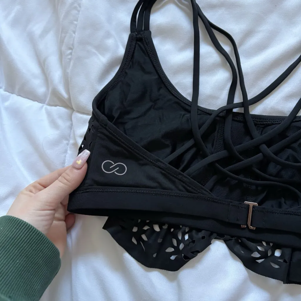 Calia Womens Size Small Black Swimsuit Bikini Top Racerback Nylon Summer Beach - Image 5