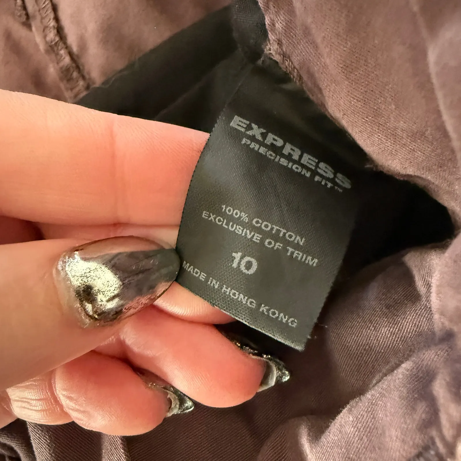 Y2K Vintage EXPRESS | Purple Velvet Accent Baggy Convertible Cargo Pants | 10 - Image 9