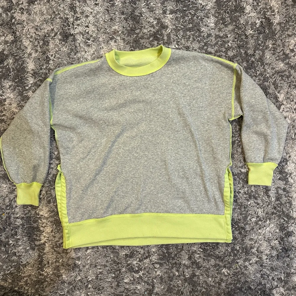 Aerie Green Sweatshirt With Side Slits & Reversible - Image 4