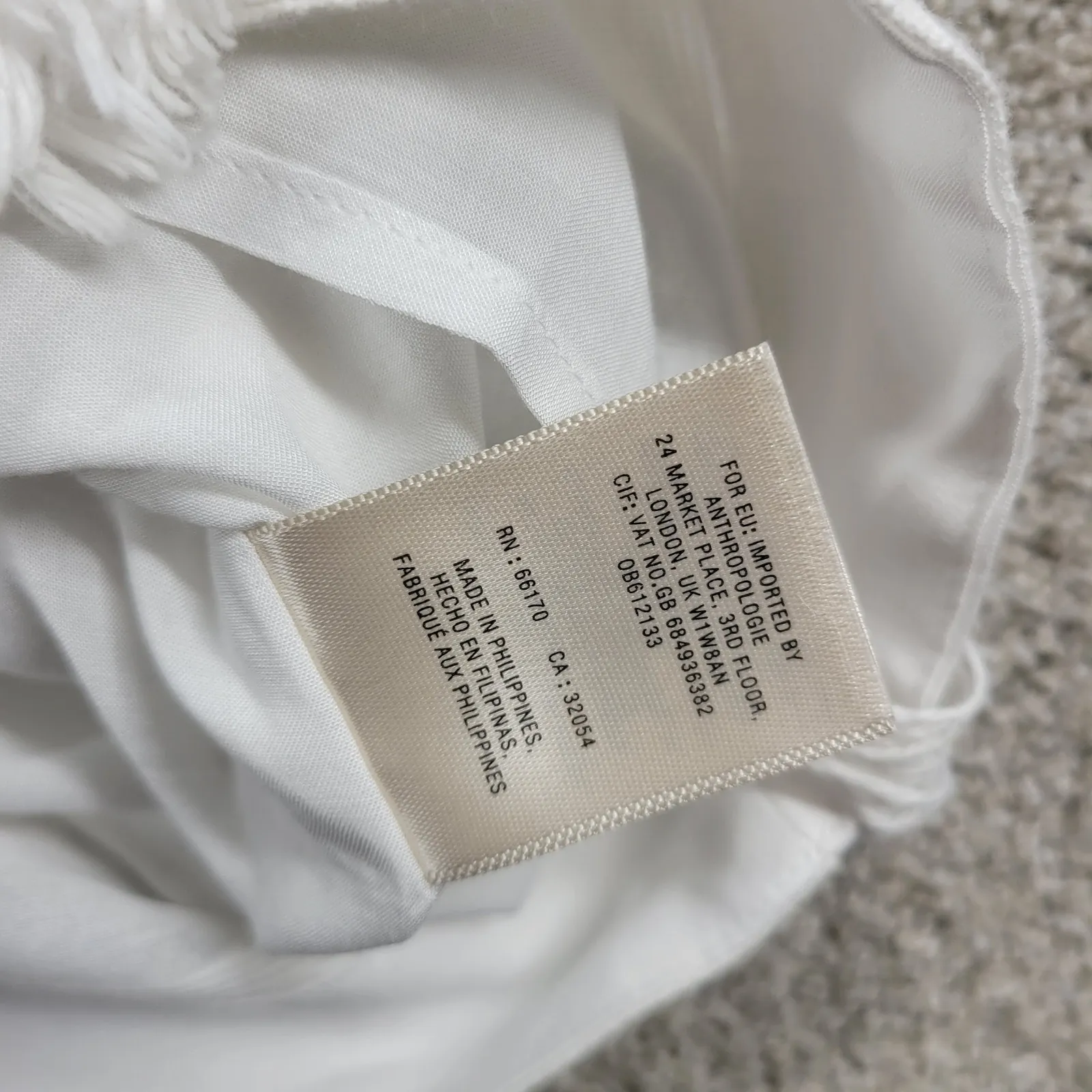 Anthropologie Maeve Womens Shift Dress 12 White Fringe Sleeveless V-Neck Mini - Image 15