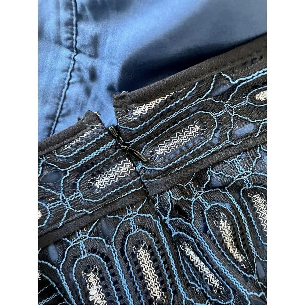 Loft blue lace pocket front mini skirt size 8 - Image 8