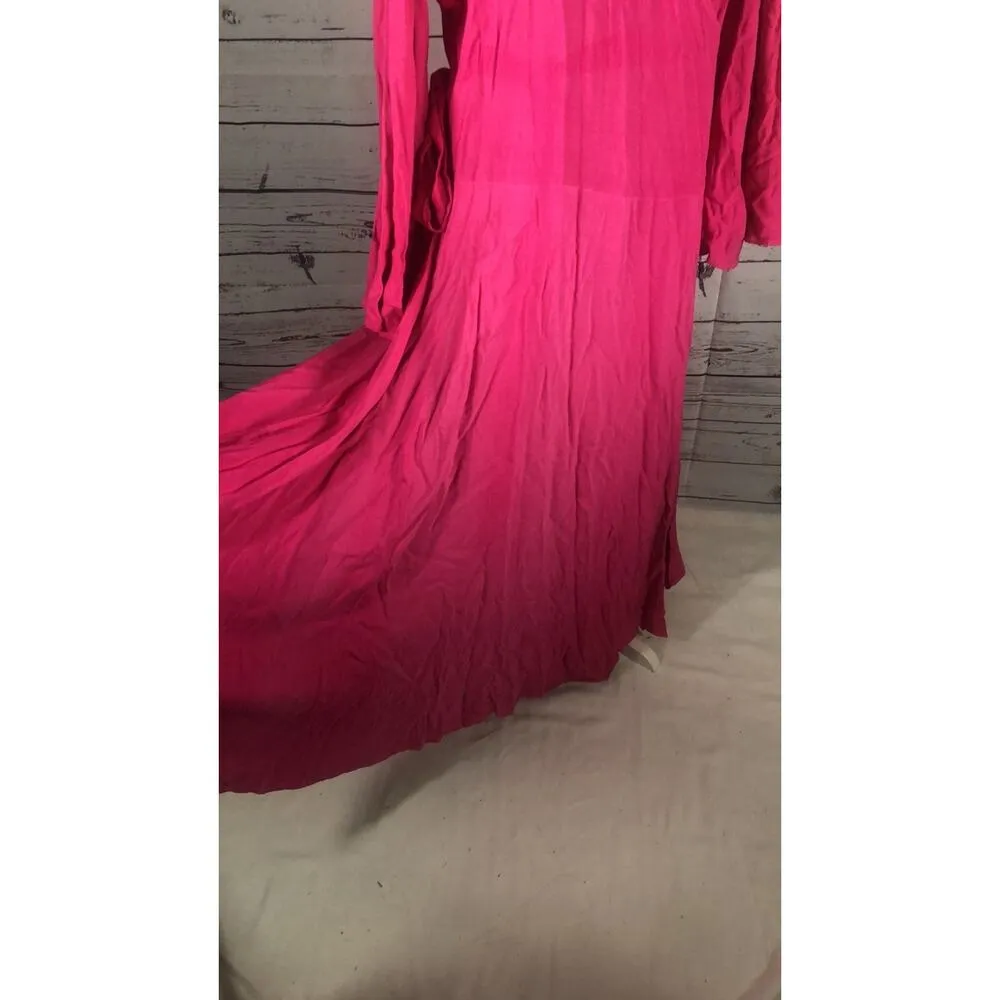 NWT Belma Vintage pink wrap long sleeved maxi dress one size plus - Image 7