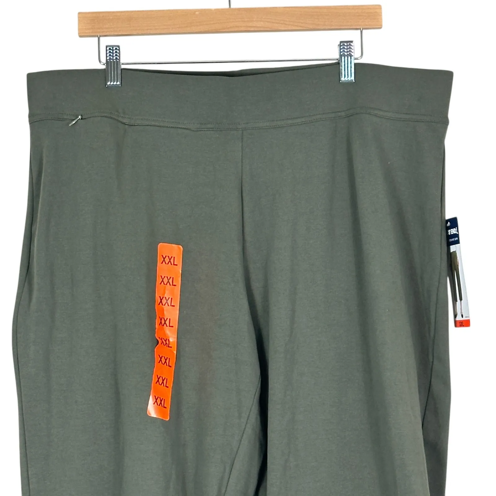 NWT Lands' End Capri Pants Women’s XXL Green Cotton Minimalist Casual Basic - Image 2