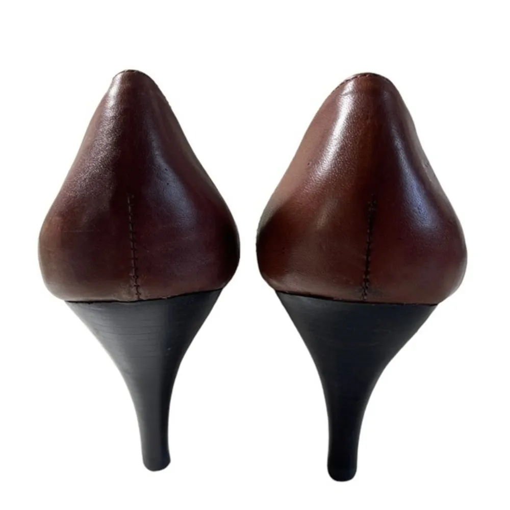 Nicole Leather Cutout Heels Made in Brazil Size 9M GUC #3134 - Image 5