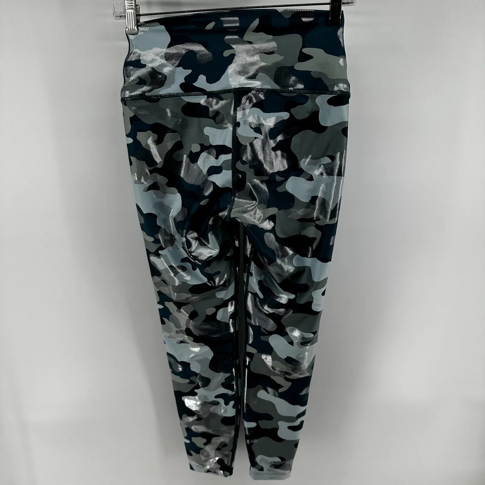 Carbon38 Metallic Camo Leggings 7/8 Athletic Workout Gym Yoga Blue Gray Small - Image 5