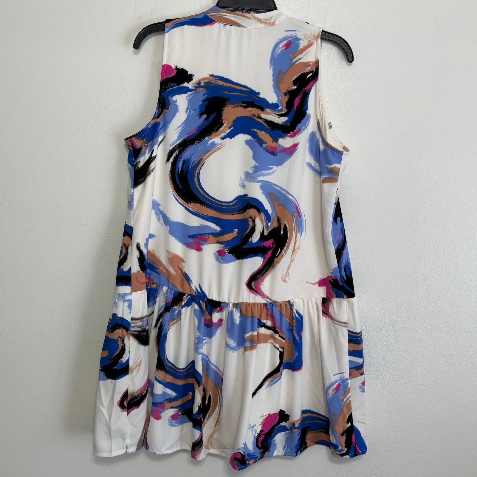 Nine West Watercolor Print Mini Dress Size Medium - Image 2