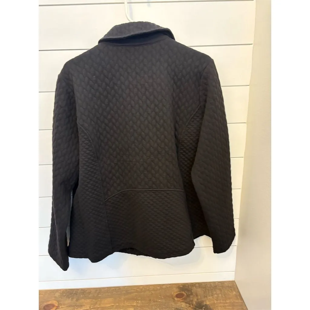 Isaac Mizrahi Women's‎ 1X Black Quilted Moto Jacket with Zipper Pockets - Image 4