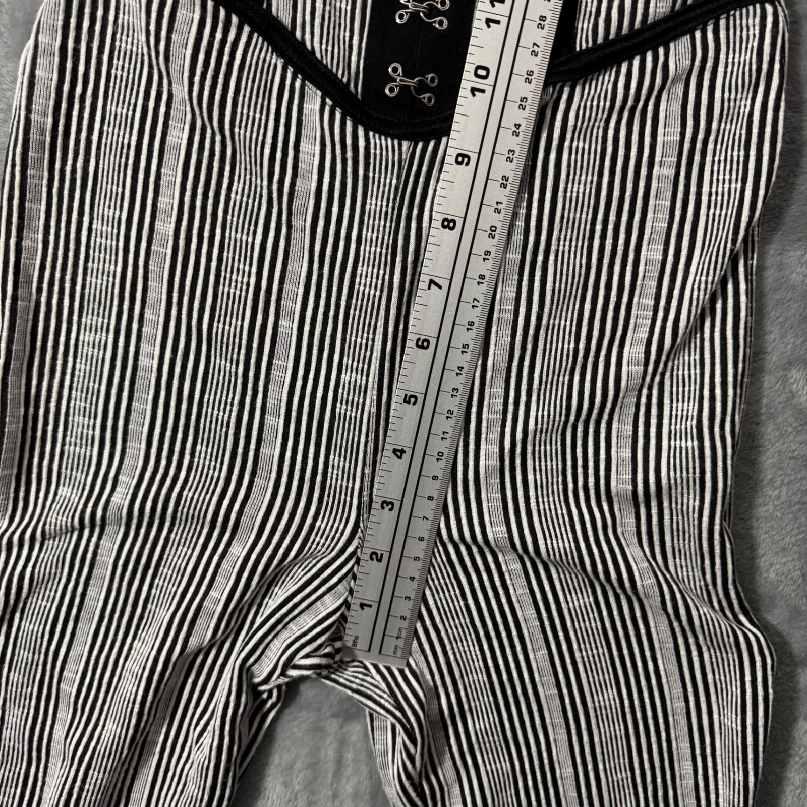 Monaco Black White Striped Bustier Bodice Jumpsuit Size Small - Image 12