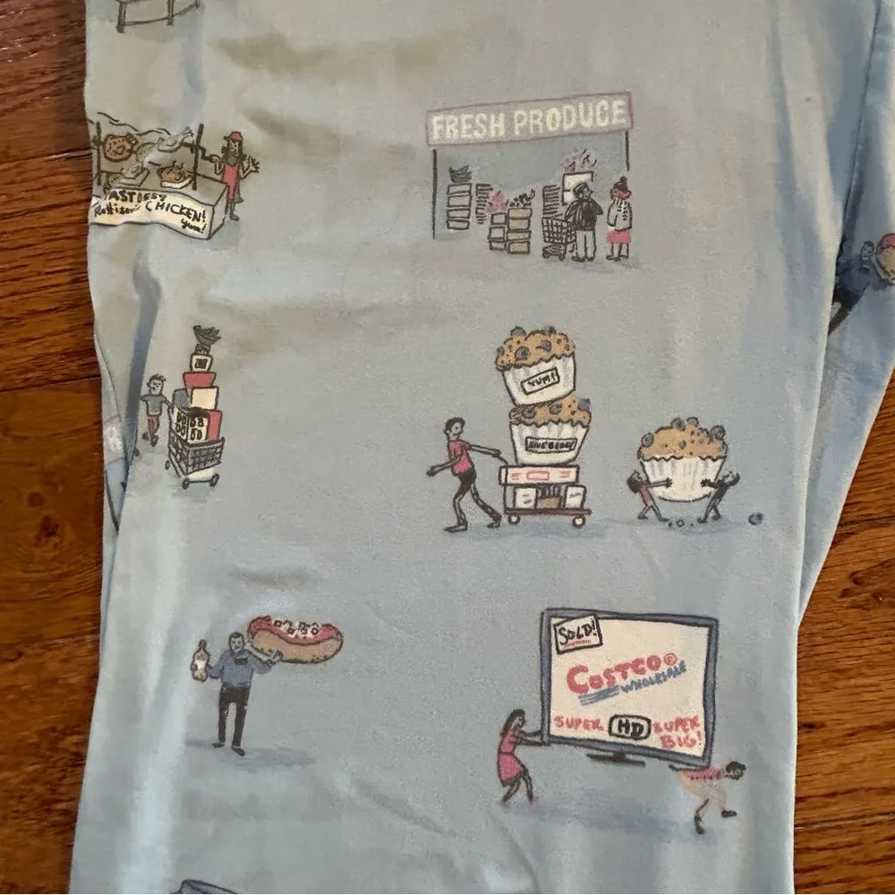 Munki Munki Costco Pajama Pants Sleepwear All Over Print Blue Medium - Image 4
