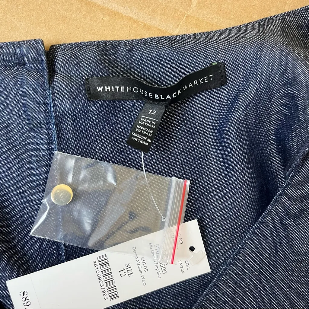 White House Black Market Denim Bell Sleeve Top - Image 7