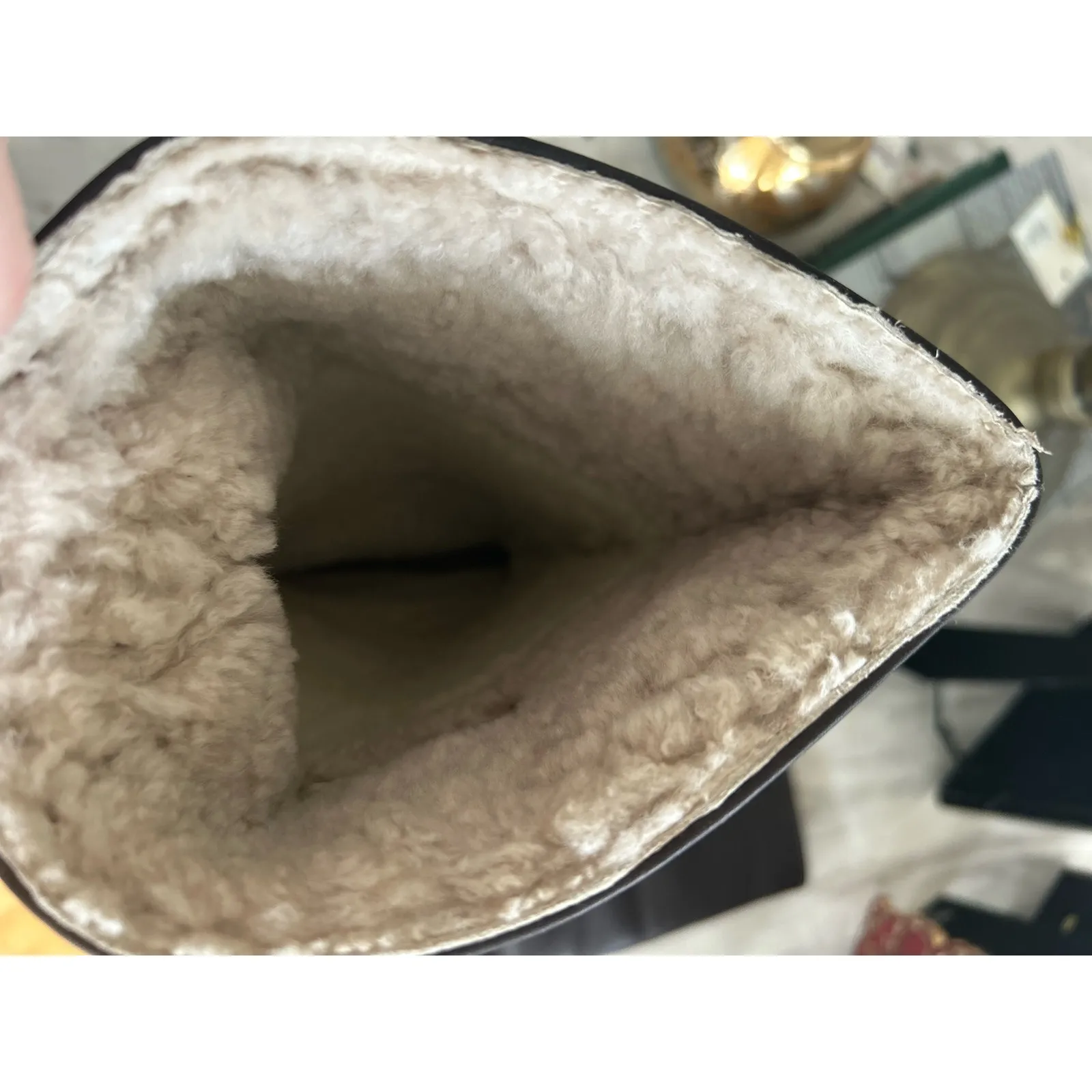 Eddie Bauer Dark Brown Leather & Shearling Lined Calf Riding Boots - Image 6