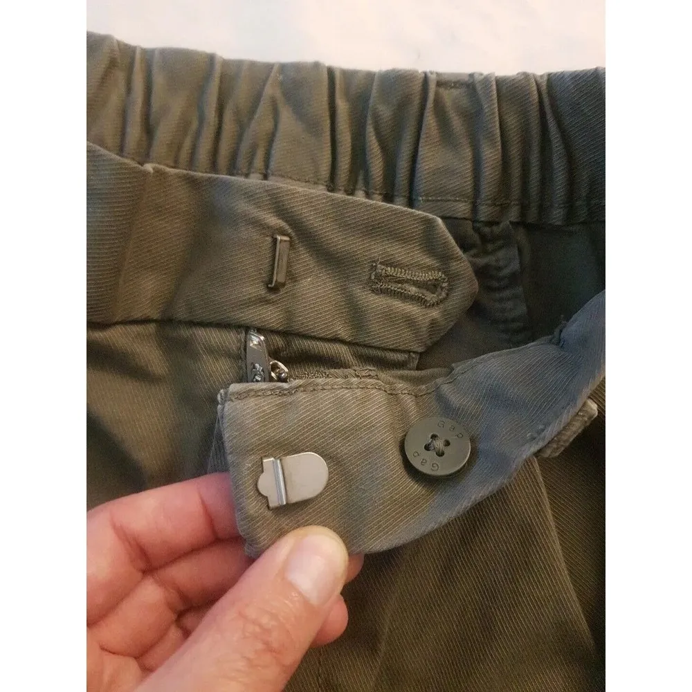 Womens Shorts Sz 4 Soldier High Waist Pleated Khaki Mesculen Green "5 Inseam - Image 5