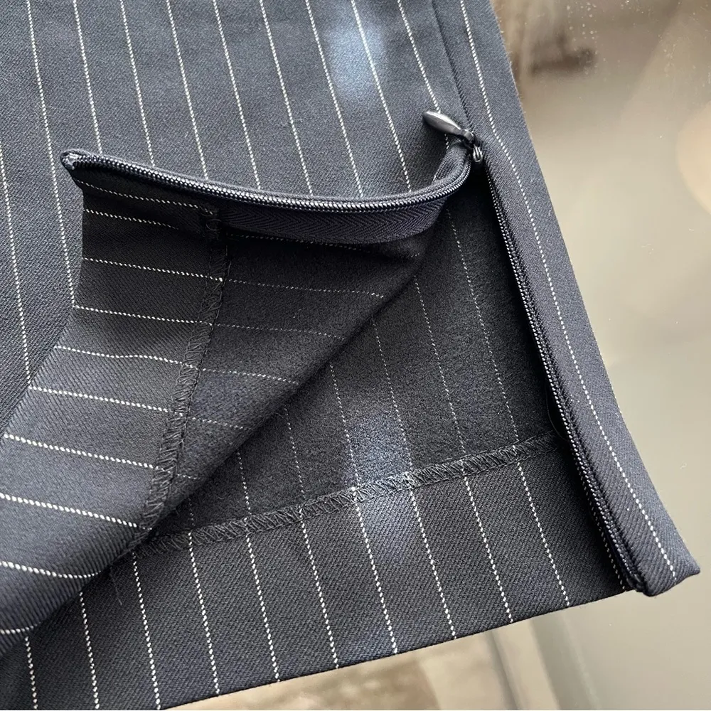 Alice L+Olivia Stacey Slim Pinstripe Ankle Pants in Navy/White Size 12 NWT $295 - Image 11