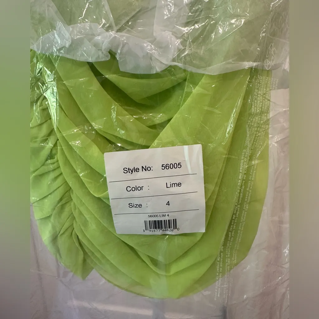 MAC DUGGAL 56005 Dress Size 4 Evening Gown NEW Lime Green Strapless Ruched - Image 7
