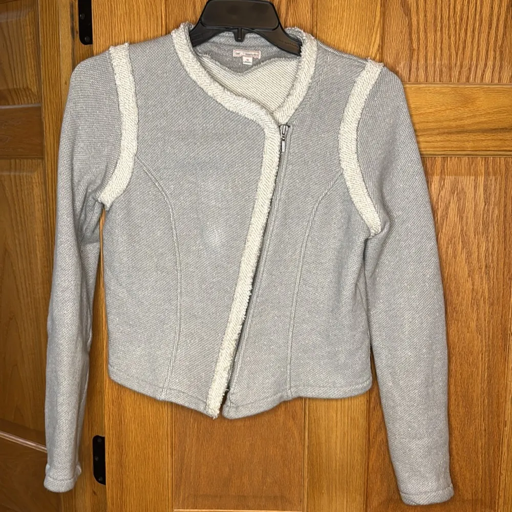 GAP GRAY SOFT TERRY MOTO JACKET, MEDIUM - Image 2