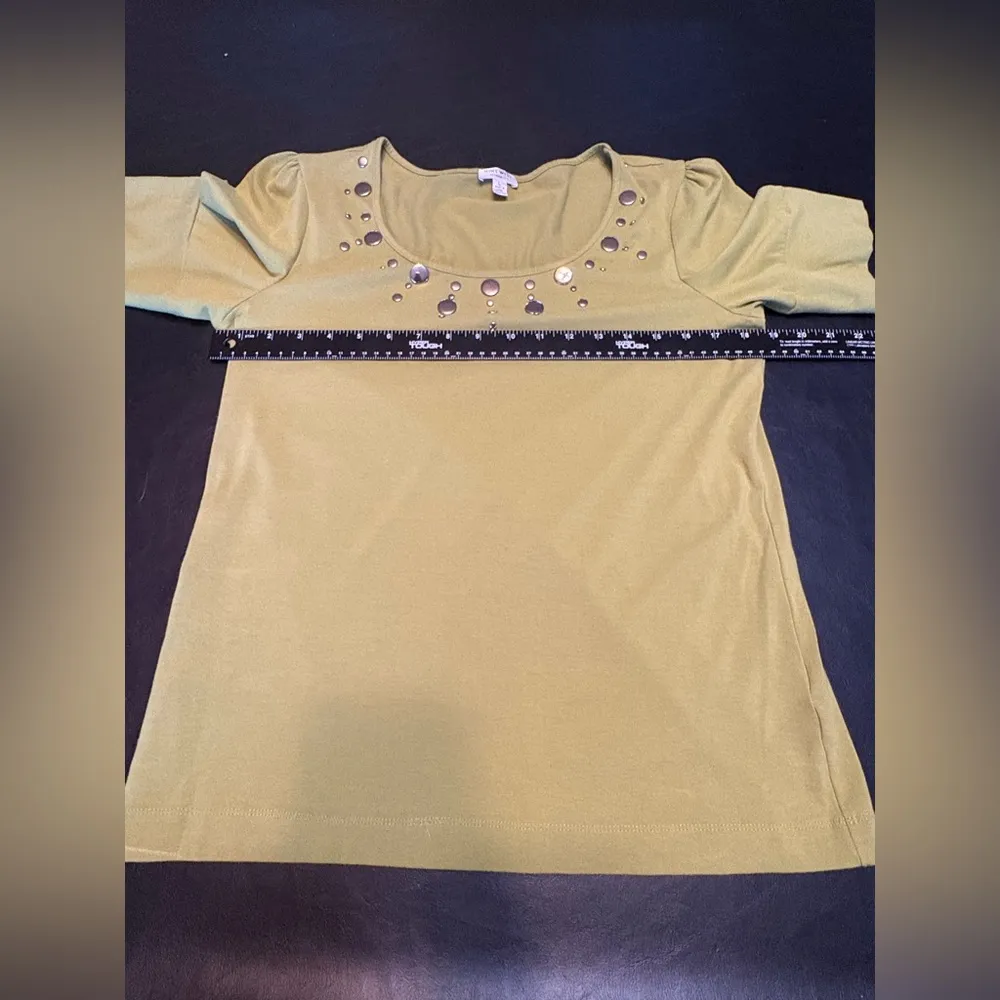 Nine West Green and Silver Embellished Blouse - Image 8