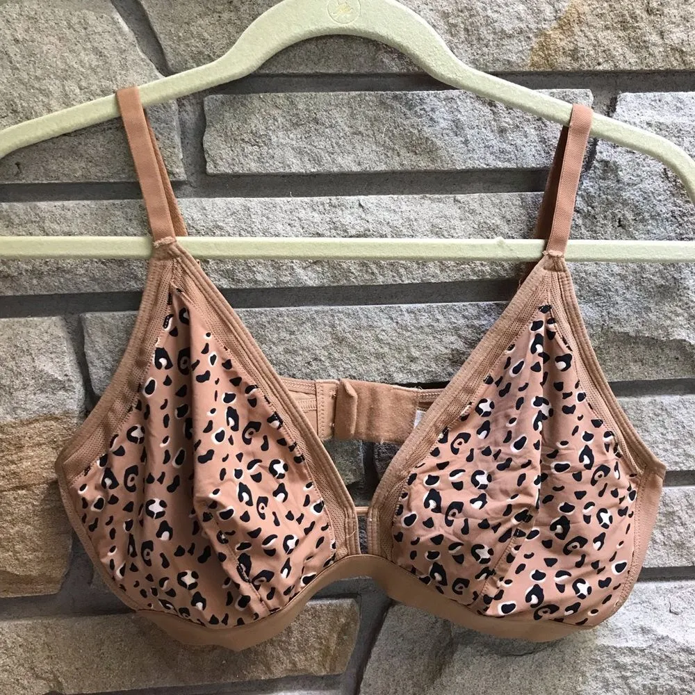 LIVELY Women's Leopard Print Mesh Trim Bralette - Image 8