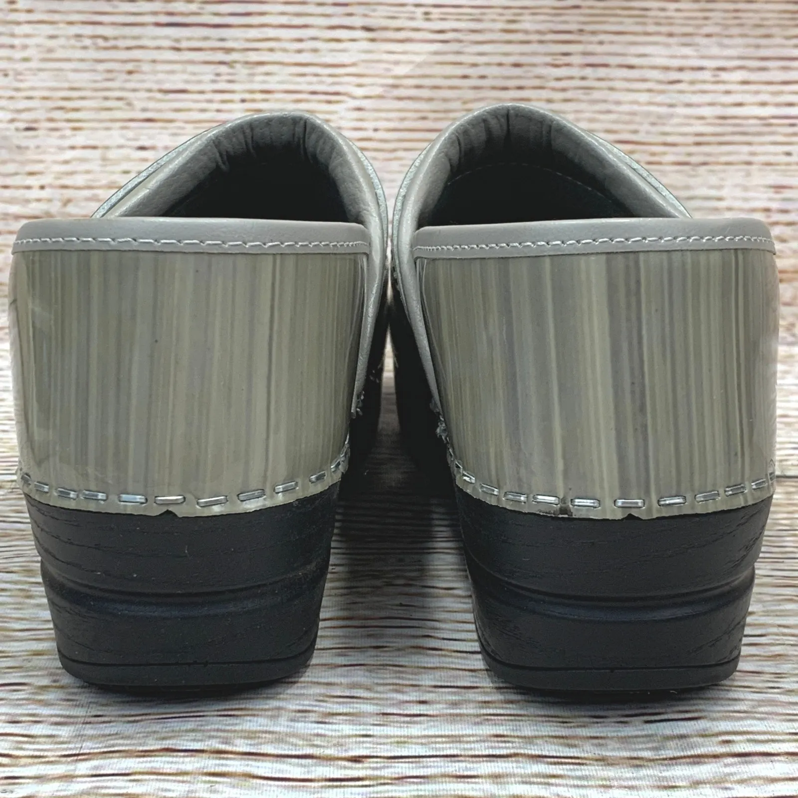 Sanita Gray‎ Patent Leather Clogs Slip Resistant Nurse Shoes Size EU 37 US6.5 Gray - Image 4