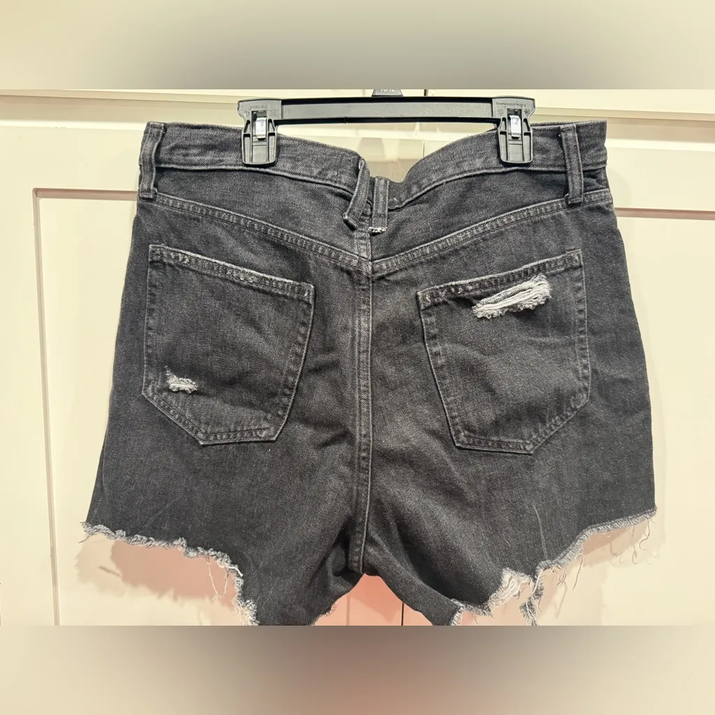 We The Free People Makai High Waisted Cut Off Denim Shorts Rocky Beach Black - Image 3