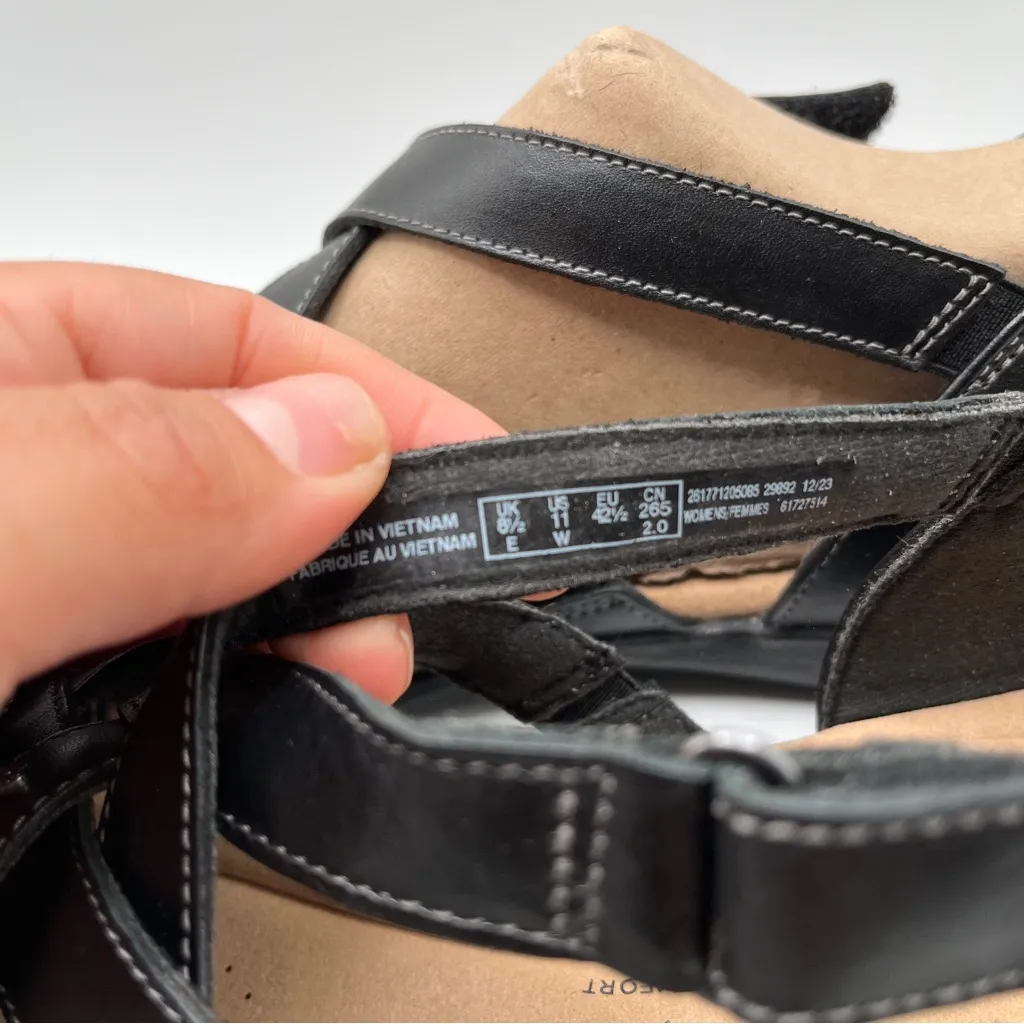 NWB Clarks Women's Elizabelle Sea black leather size 11 Wide - Image 4