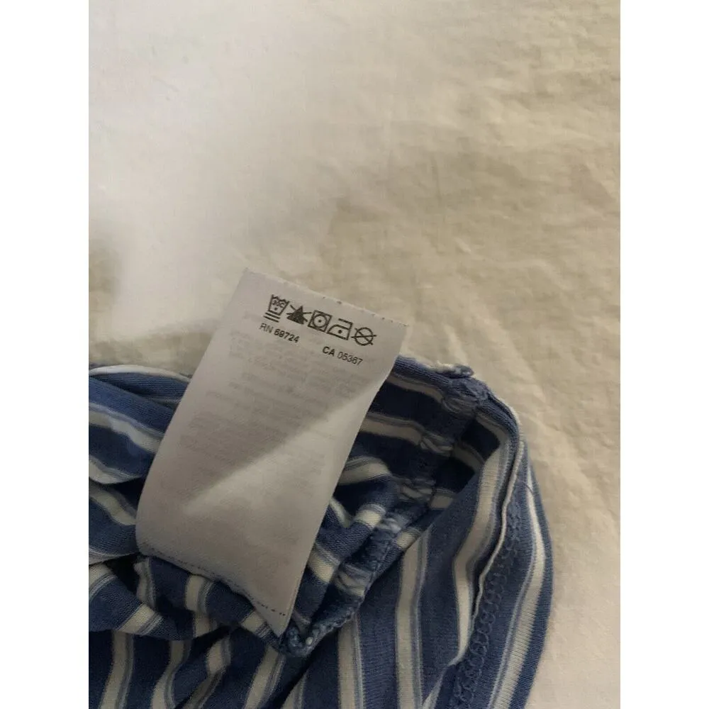 Columbia Womens Size L Top Activewear Blue White Striped V-neck Athletic Top - Image 8