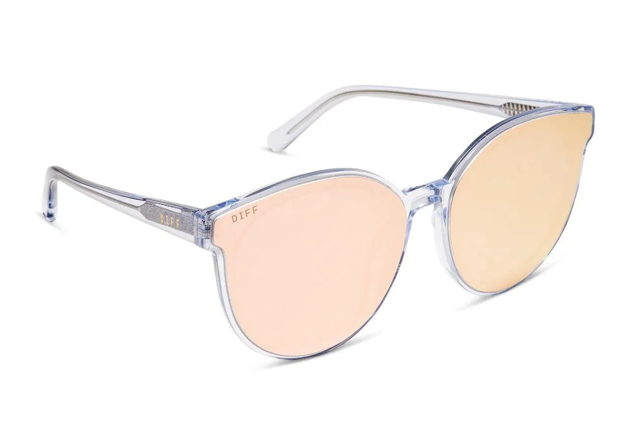DIFF eyewear Gemma Clear Crystal Peach Mirror Sunglasses - Image 2