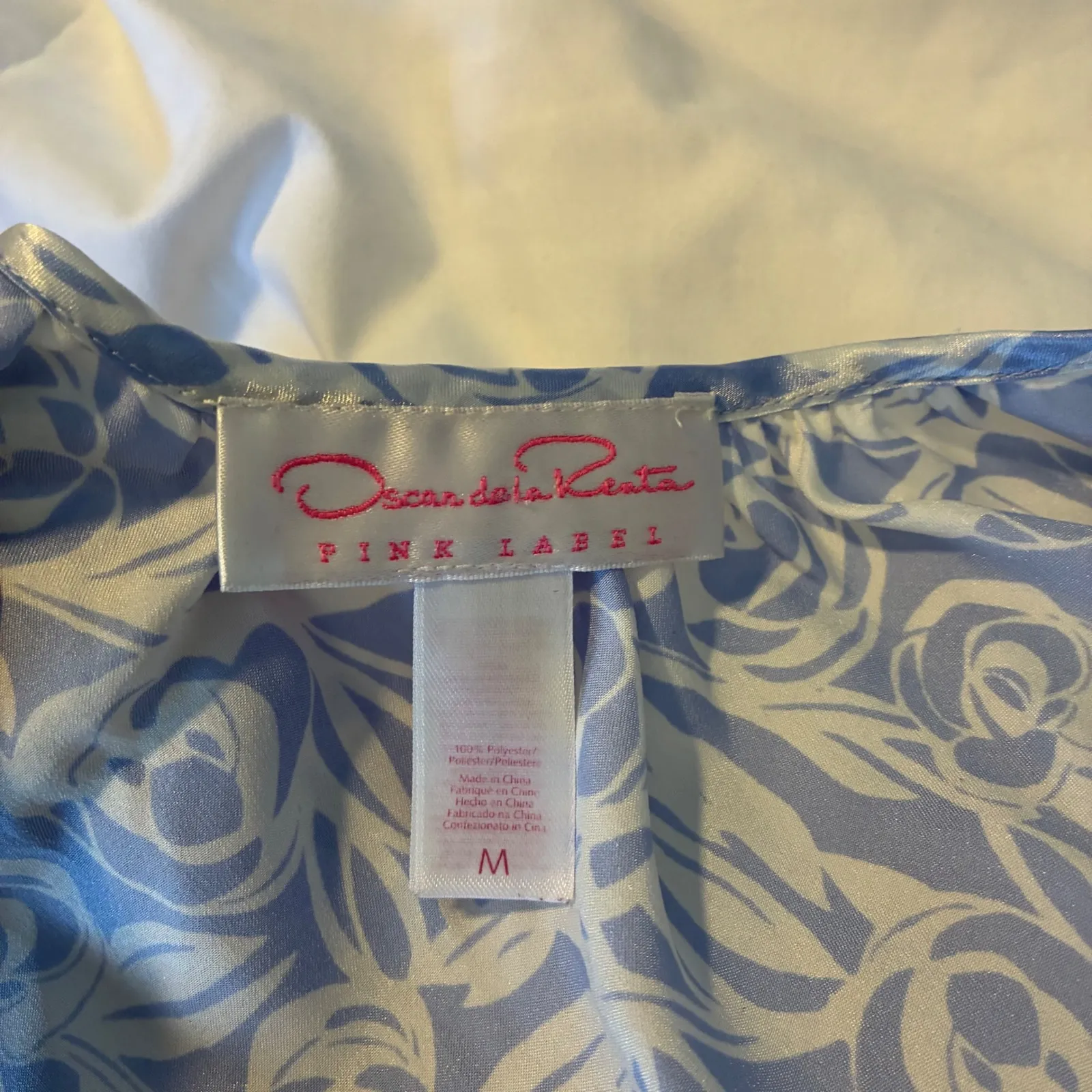 VTG Oscar‎ de la Renta Nightgown Sleepwear Floral Print Short Sleeve Size M - Image 3