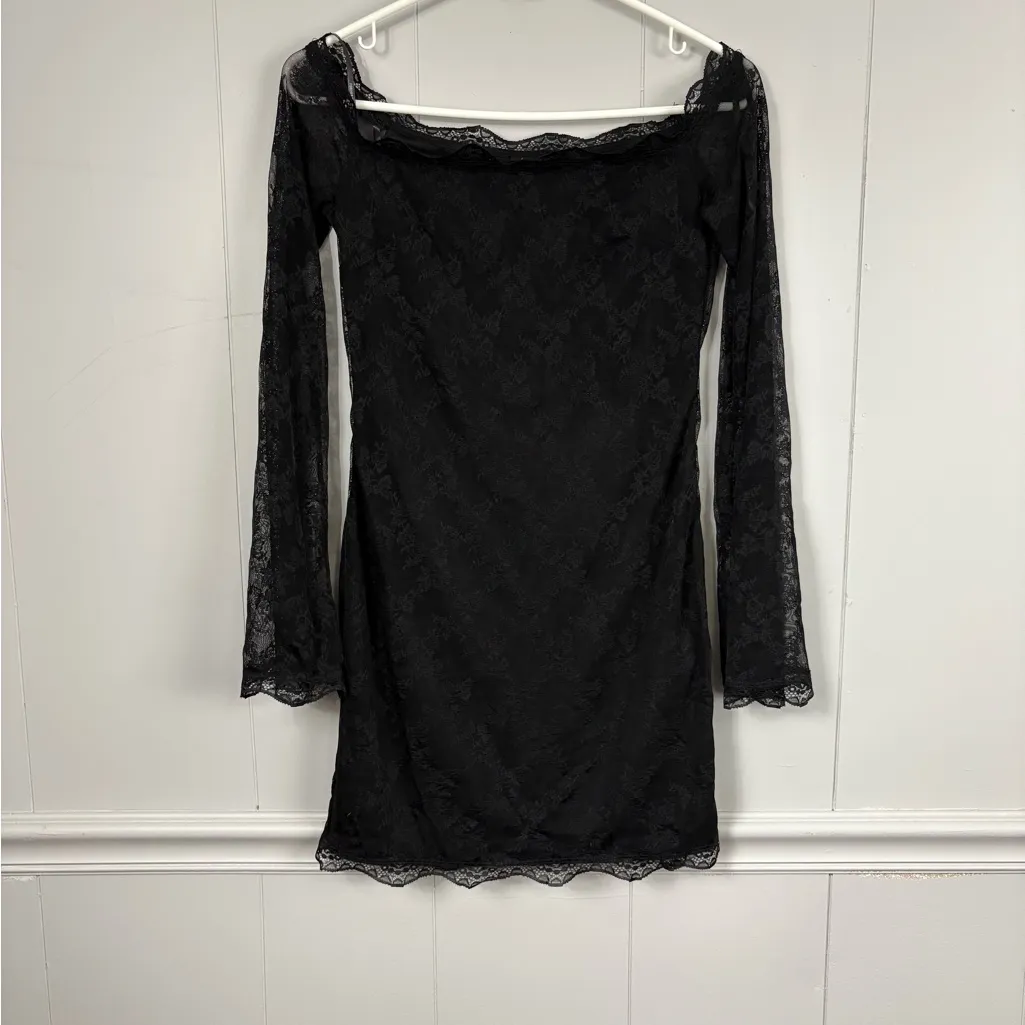 NWT Forever 21 Off Shoulder Bodycon Lace Floral Mini Dress Medium Whimsigoth - Image 3