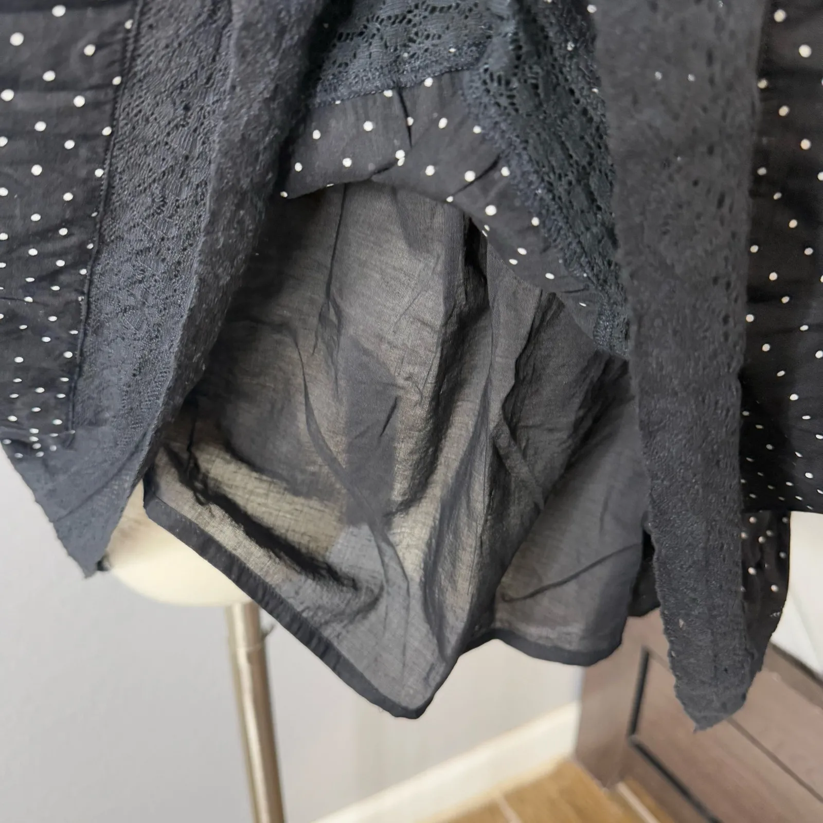 Gap Lace-Trim Drop-Waist Mini Dress, Black, S Tall 832023 - Image 6