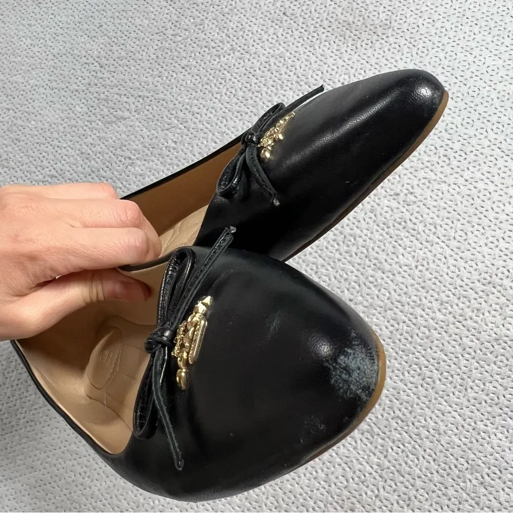 Coach Annabel Leather Ballet Flats in Black Size 6 EUC - Image 6