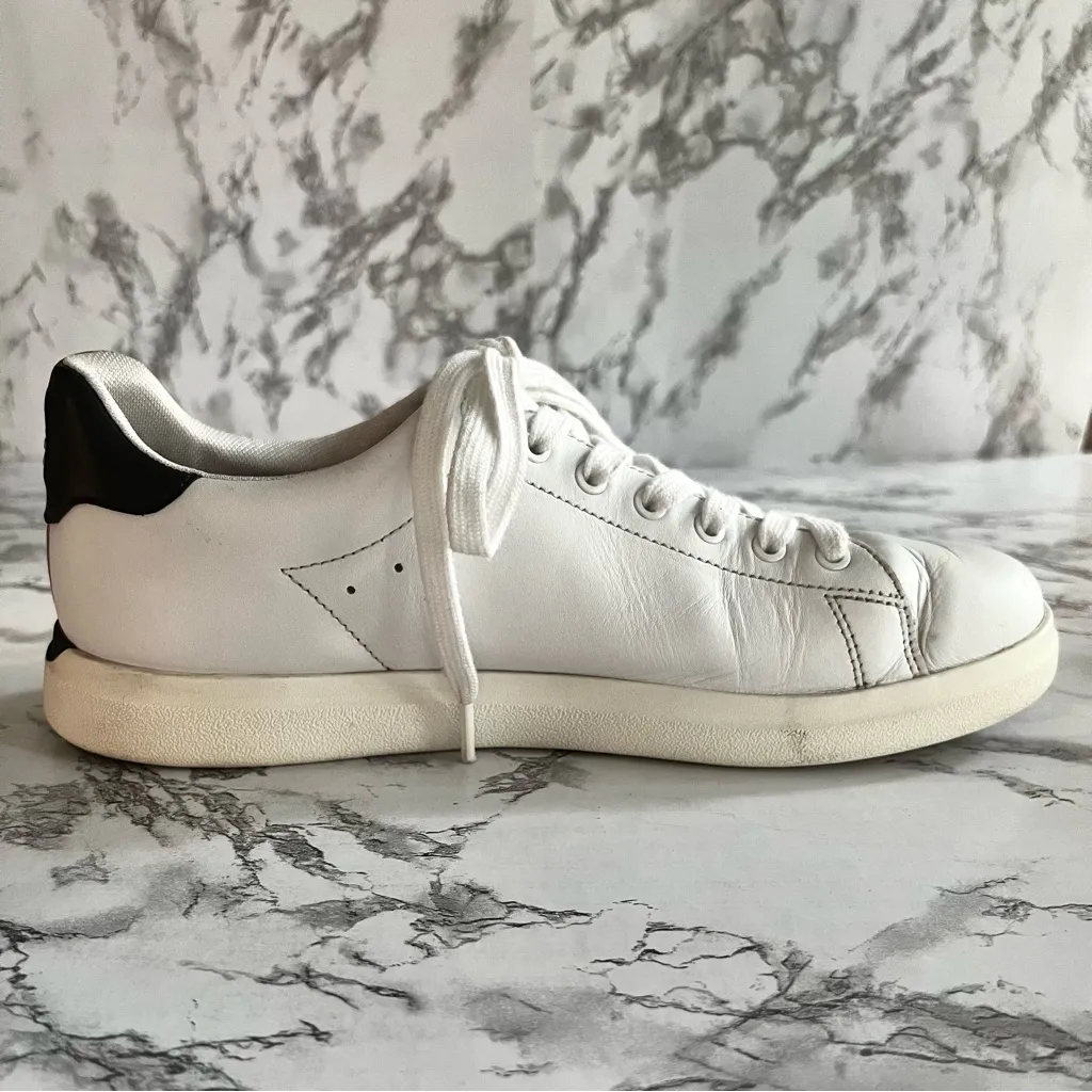 Tory Burch Howell Court Women’s Leather Sneakers White Black 9.5 - Image 9
