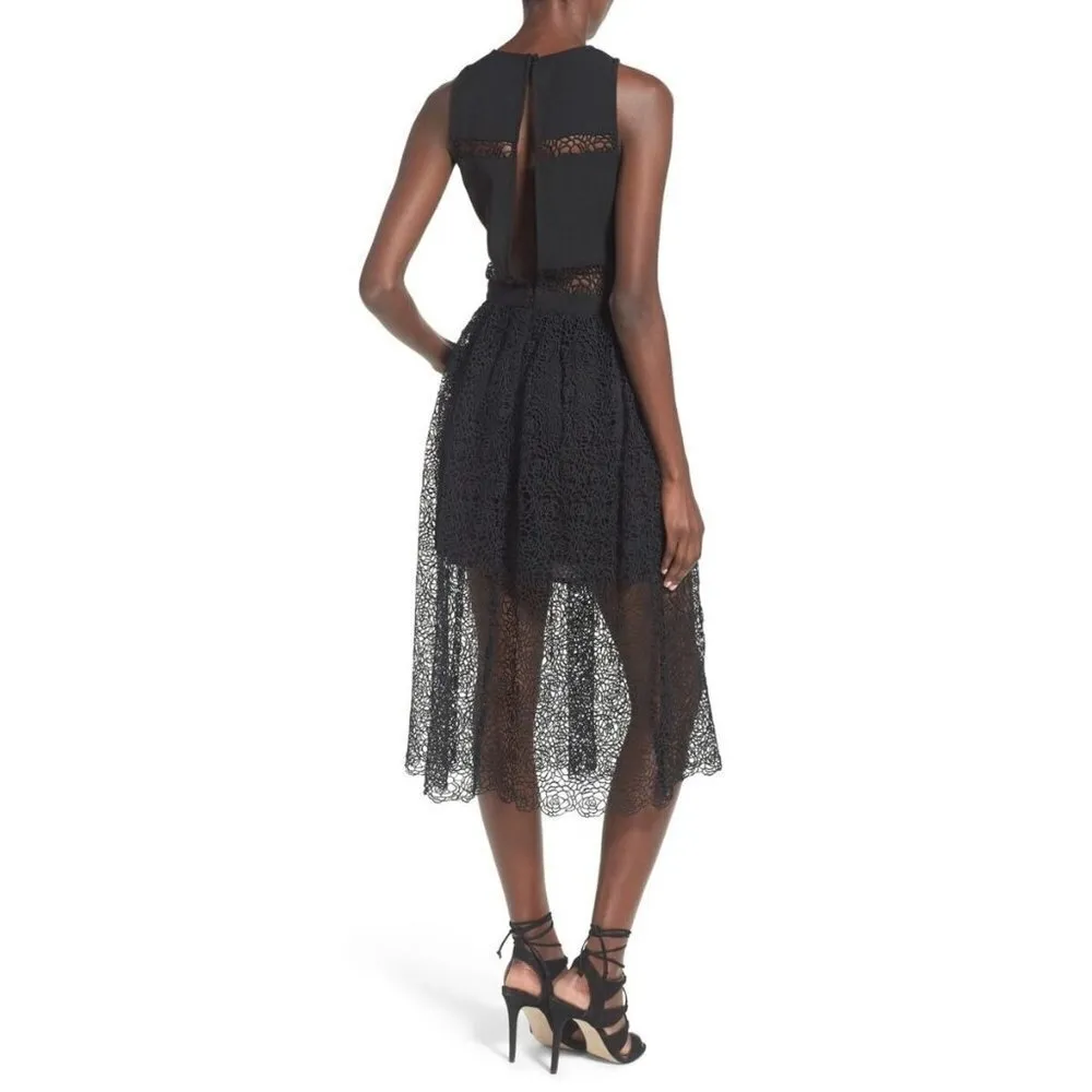 NBD Black Desire Lace Overlay Sleeveless Midi Dress S - Image 2