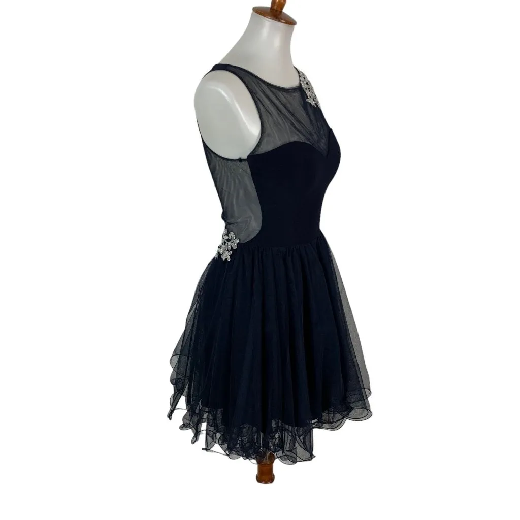 Blondie Nites Prom Dress Womens 7 Navy Sleeveless Flare Formal Evening - Image 4