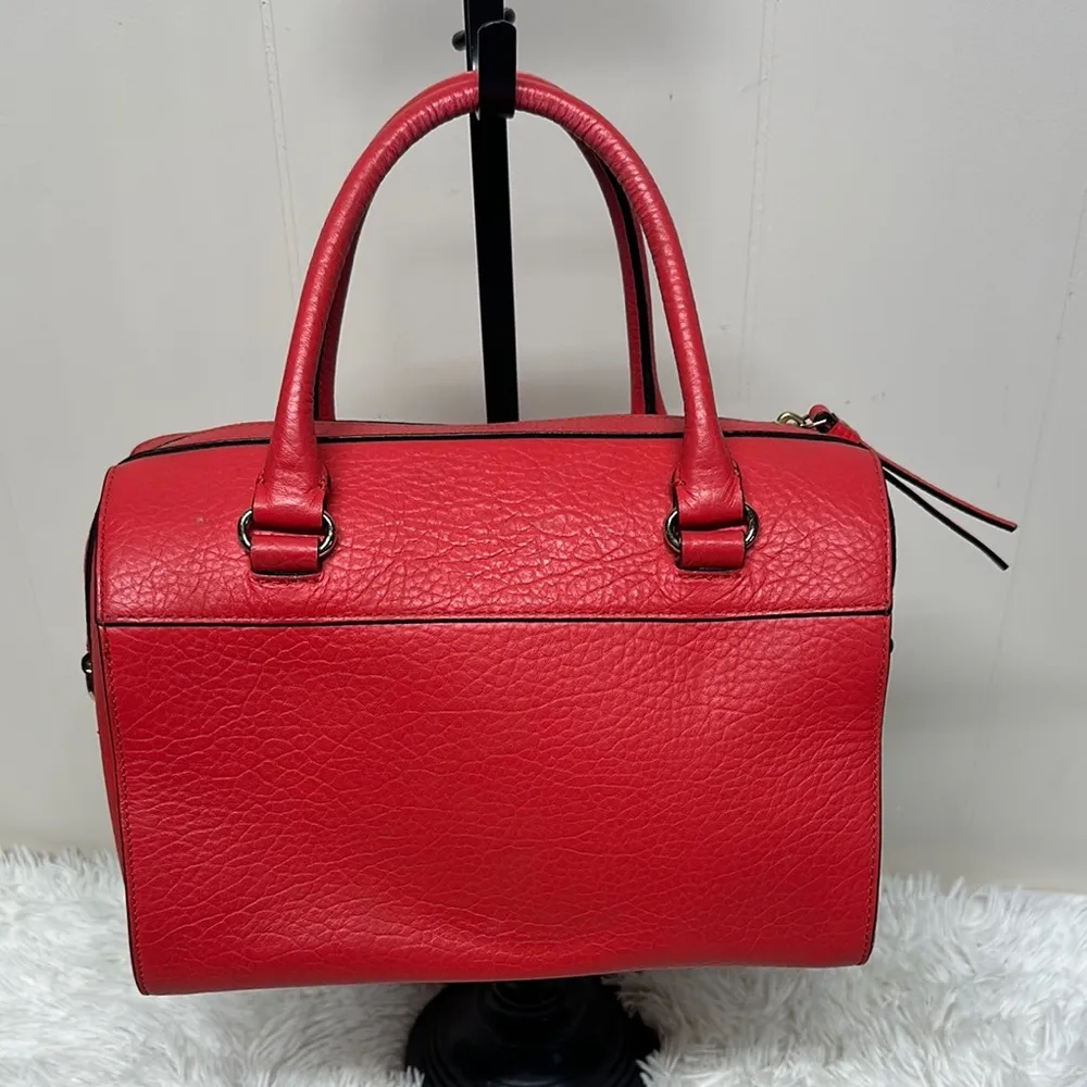 Kate Spade Red Satchel with Textured Design - Image 3