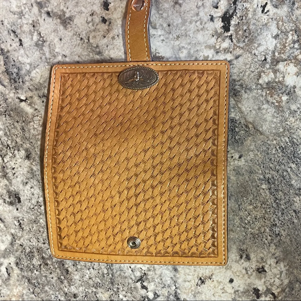 Western Tan and Black Woven Wallet - Image 8