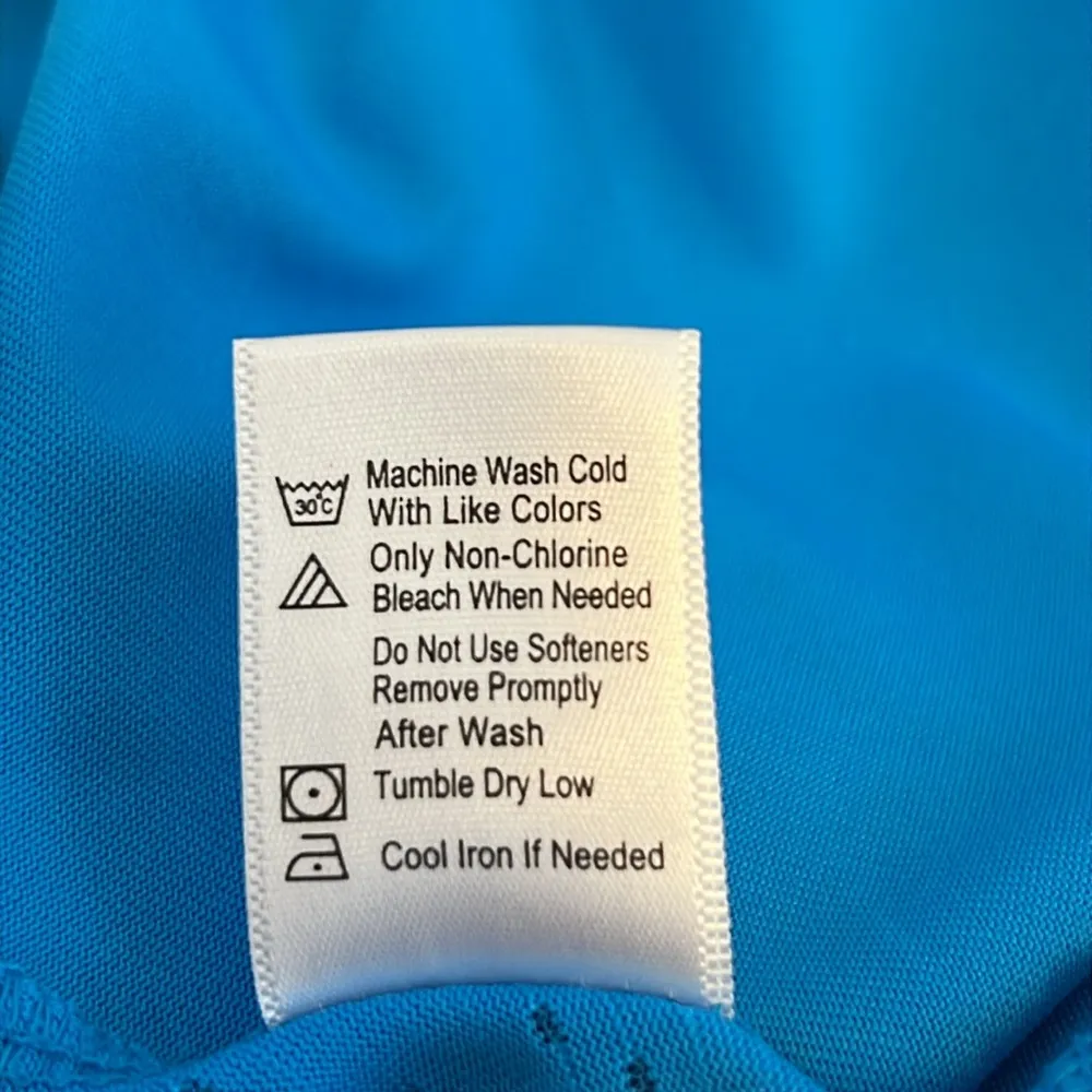 Pebble Beach Women's Turquoise Blue Sleeveless V Neck Athletic Polo Top Large - Image 5