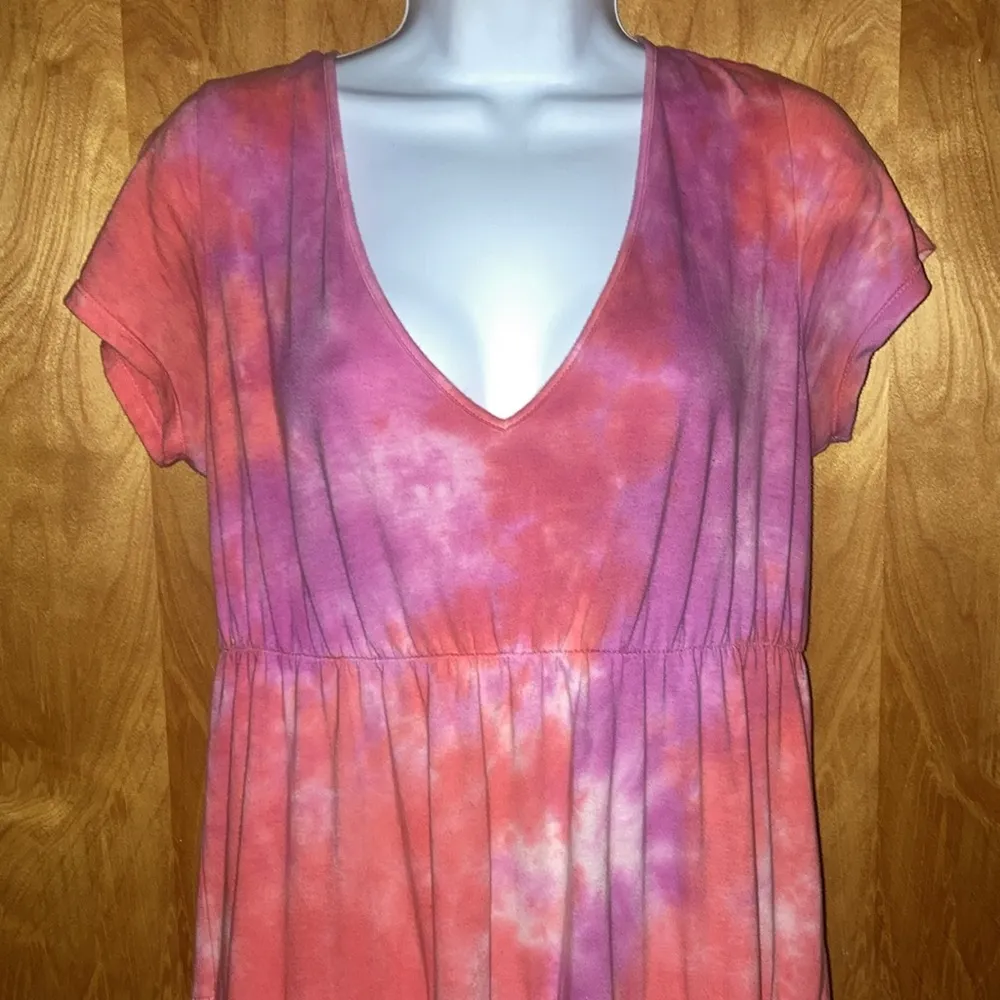Wild Fable Pink & Orangeish Pink Tie-Dye Dress - Size Medium - Image 2