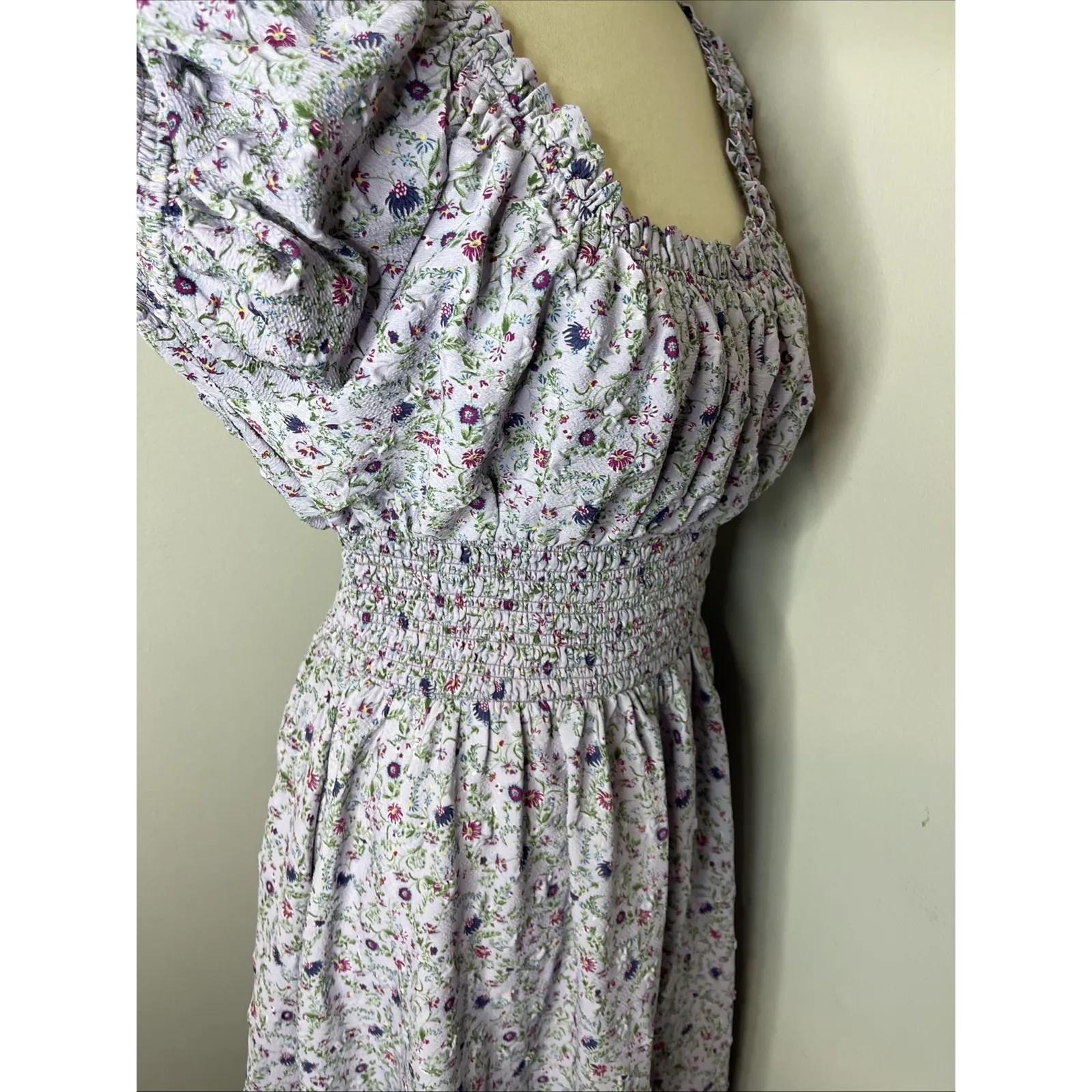 Tuckernuck Hyacinth House Lilac Ruched Neck Cali Midi‎ Dress Small S - Image 7