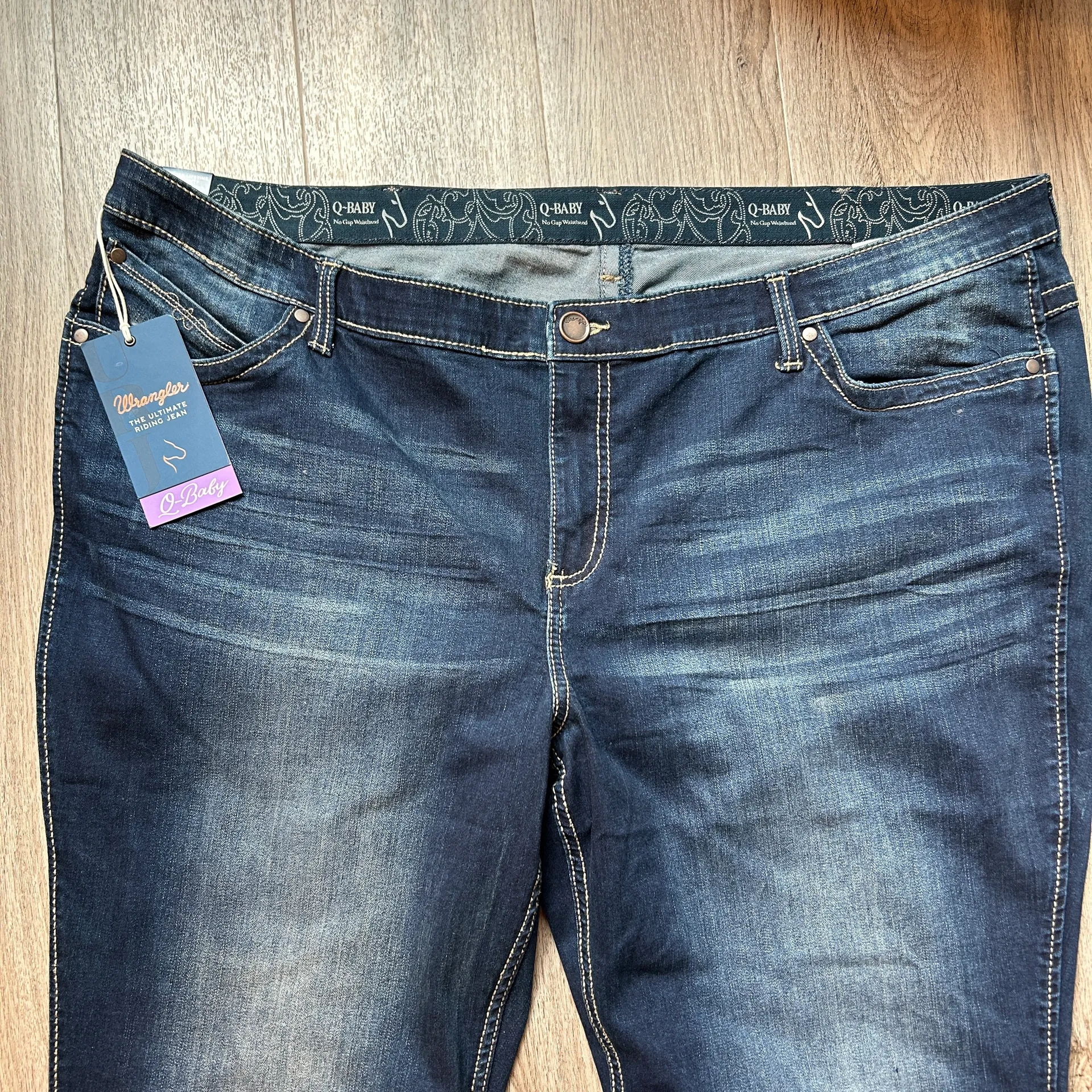 Wrangler Q-Baby Ultimate Riding Jean Dark Wash Bootcut Flare Size 26Wx34 NWT - Image 4