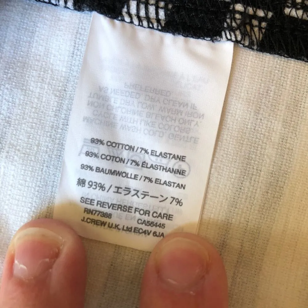 J. Crew NWOT Women's Short Sleeve Black White Striped Cotton Tunic Dress Size S - Image 3