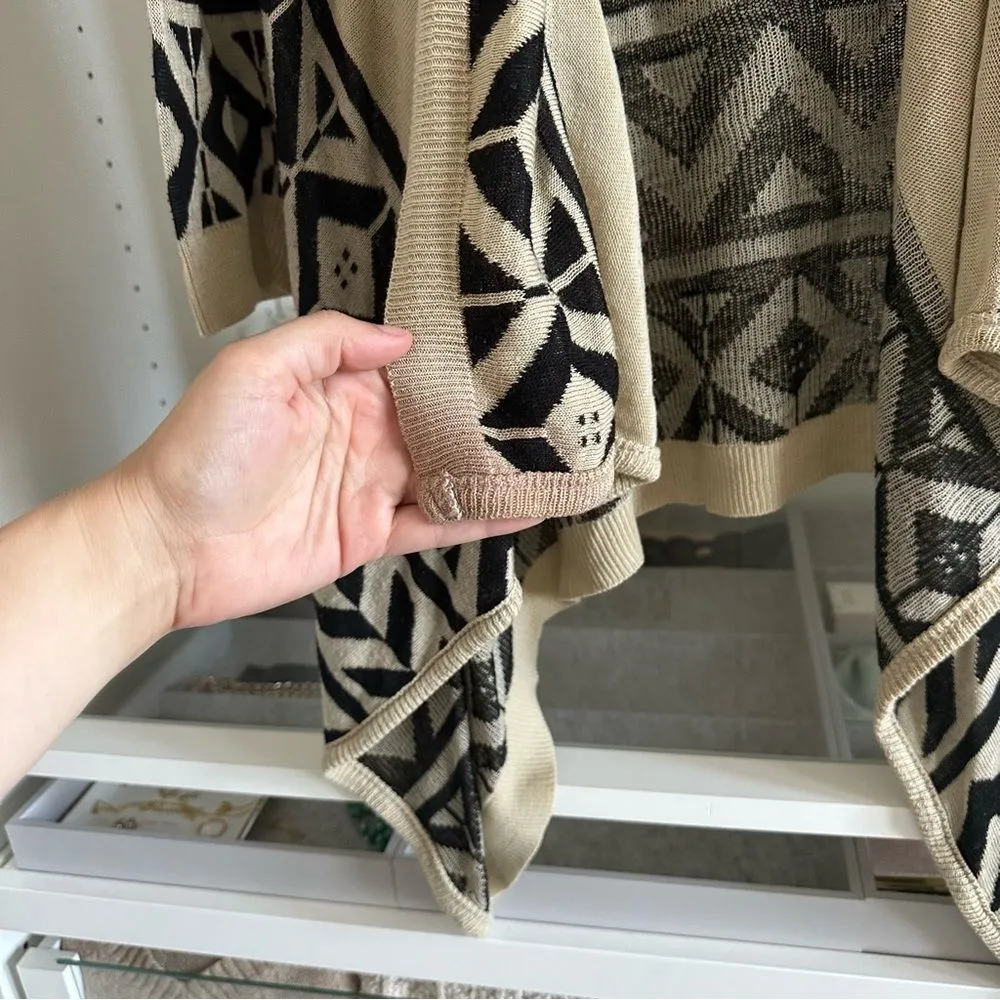 Say What Tan Southwestern Open Front Lagenlook Boho Cardigan Lightweight Sweater - Image 4