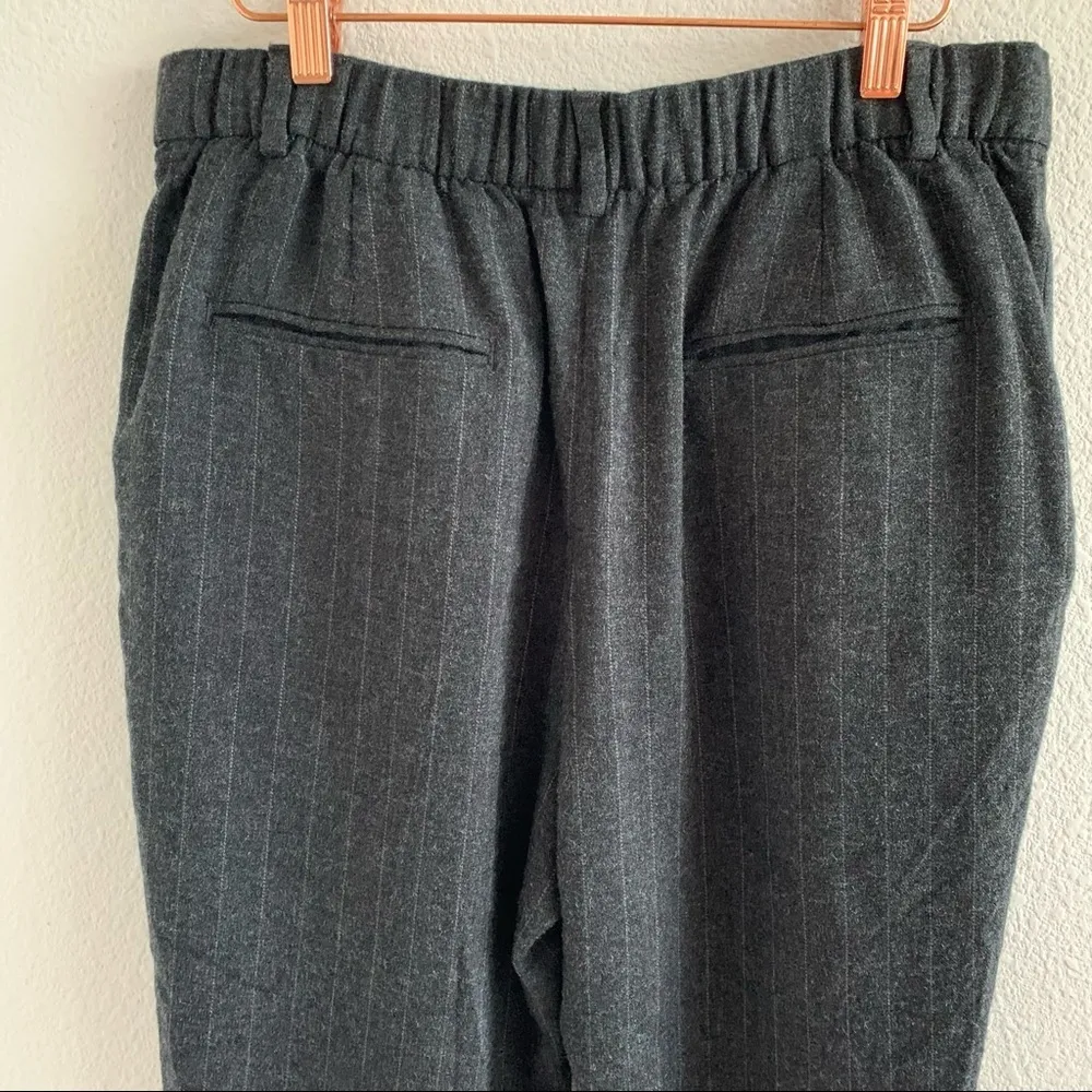 Zara Woman Pin Striped Cuffed Leg Textured Pants Career Work Trouser Large - Image 8