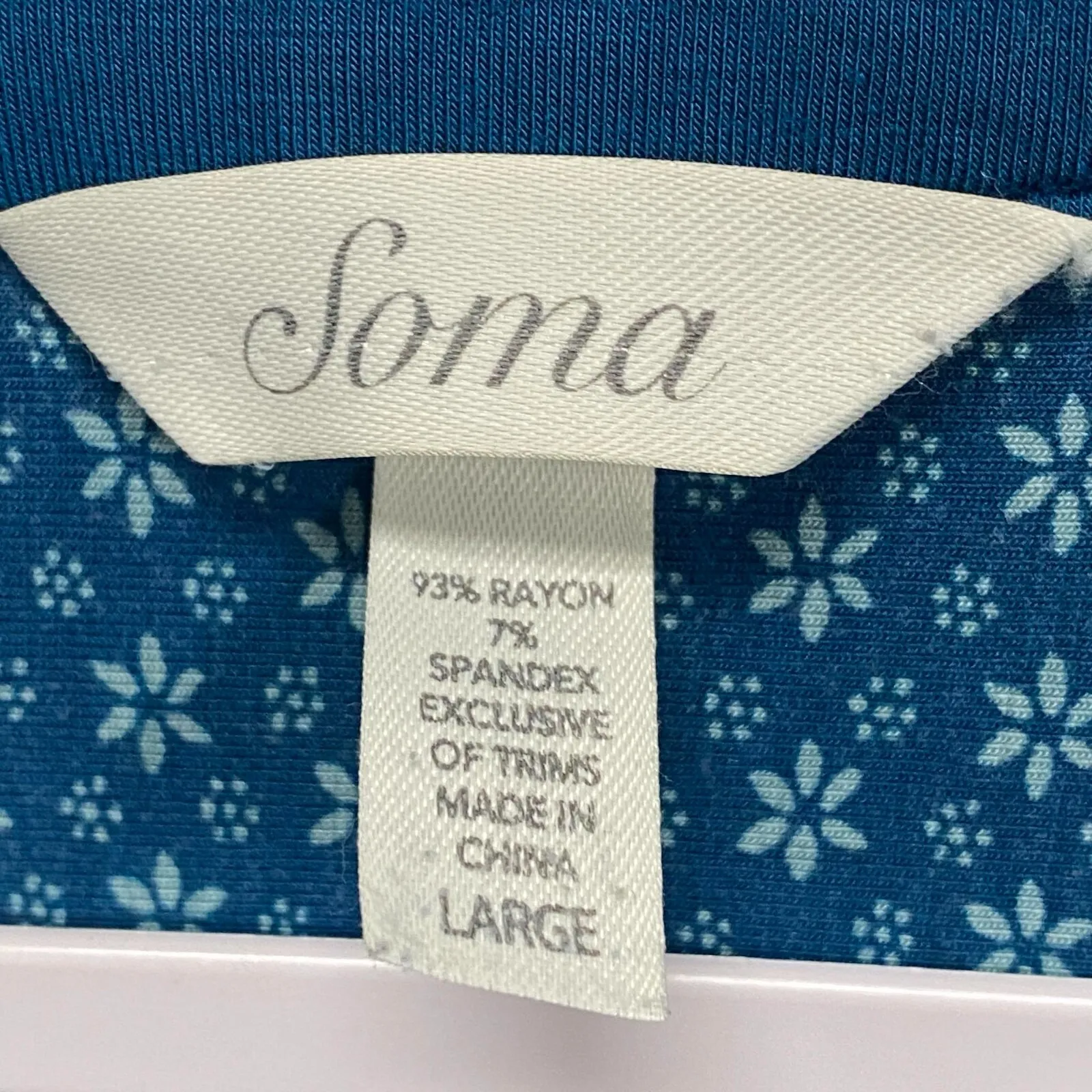 Soma Loungewear Women Large Comfort Dark Blue Soft Comfy Cozy - Image 8