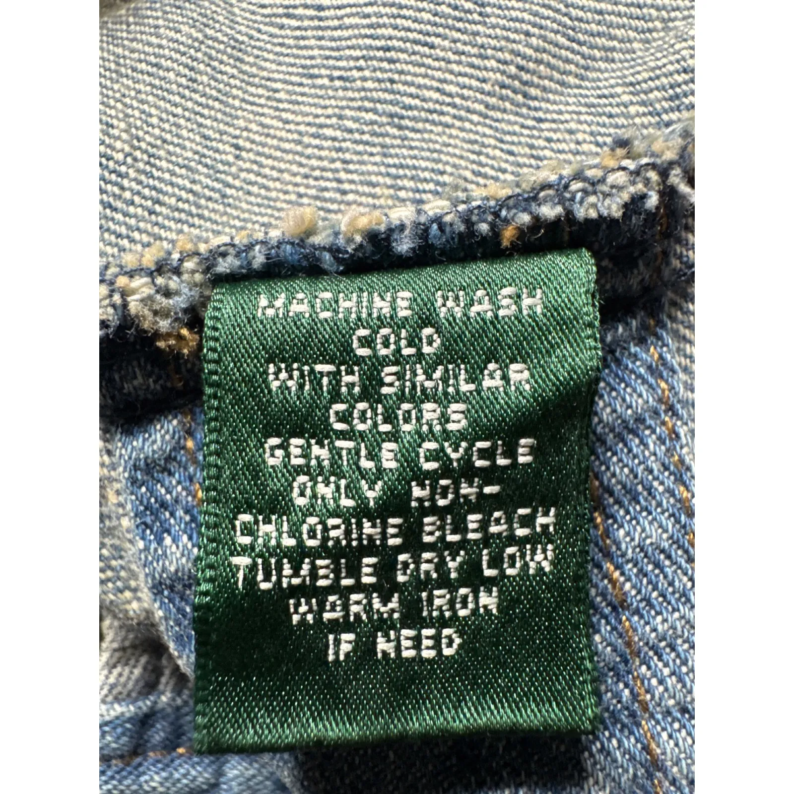 Lauren Jeans Co Denim Jacket Distressed Light Wash Button Front Women's M Blue Size M - Image 4