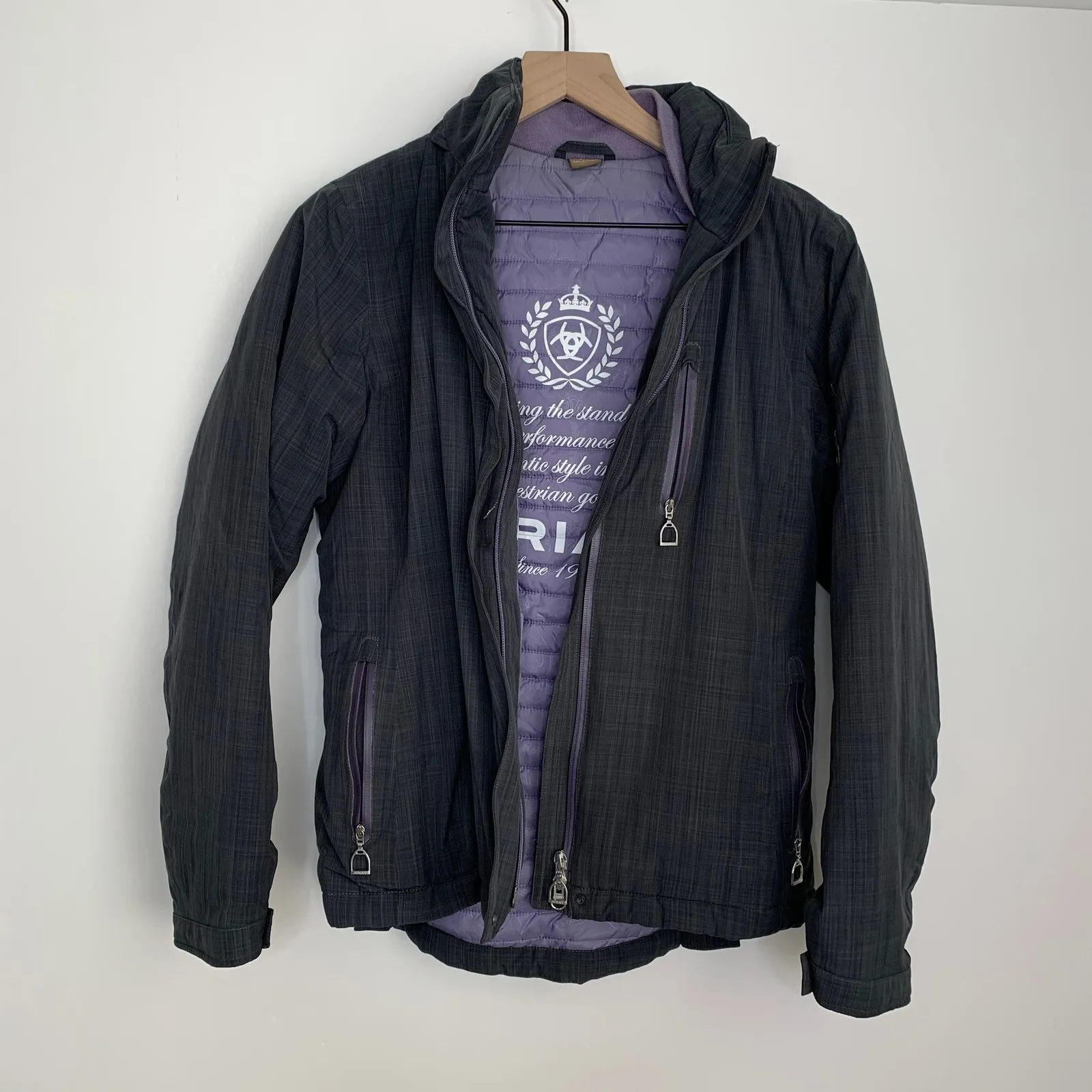 Ariat Highland Ladies Jacket Lava Beach Grey Lavender Womens Small Equestrian - Image 3