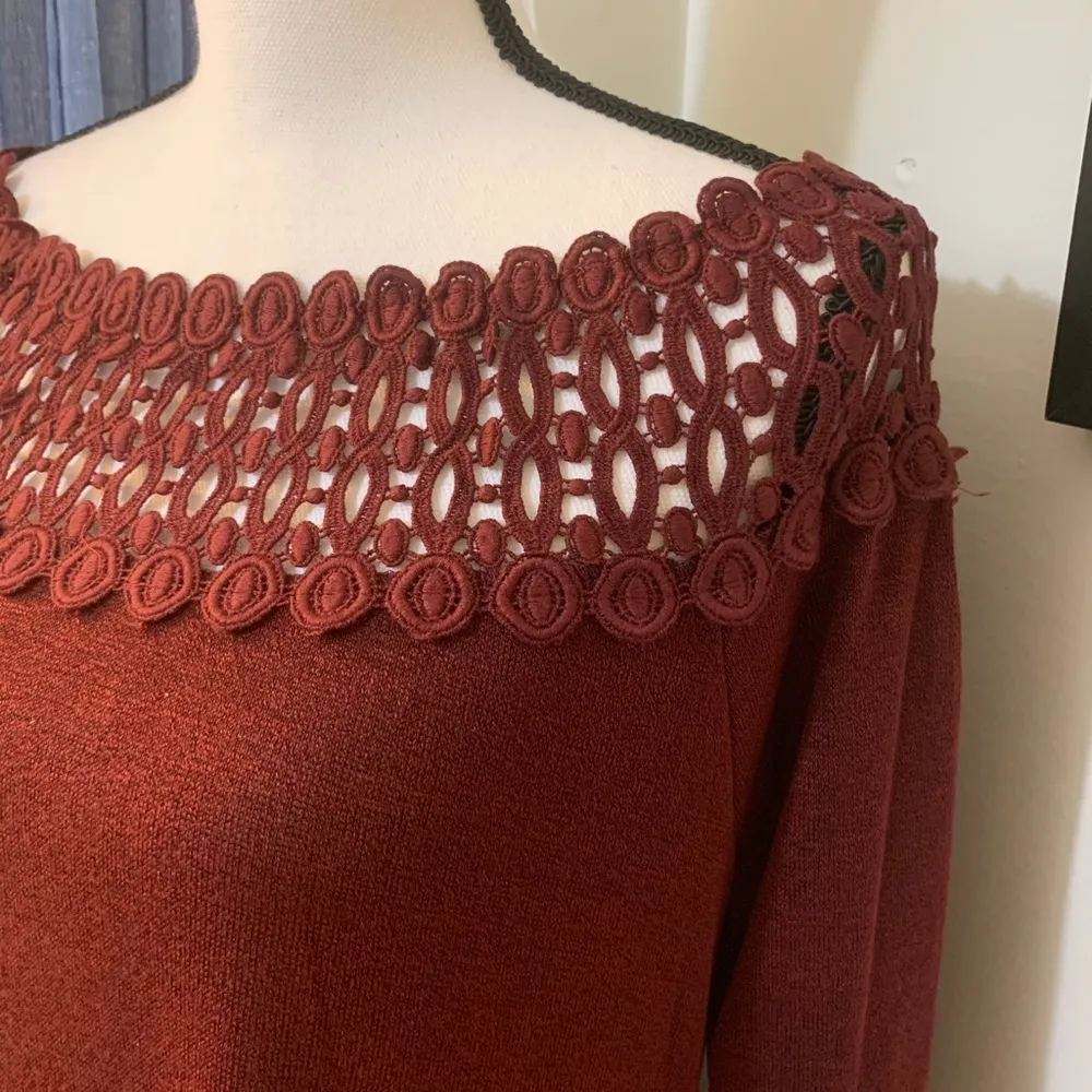 AX Paris Maroon Off the Shoulder Dress - Image 4