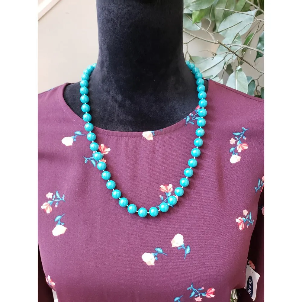 Old Navy Fit & Flare Dress Women's Medium Purple Floral Crew Neck Long Sleeve - Image 6