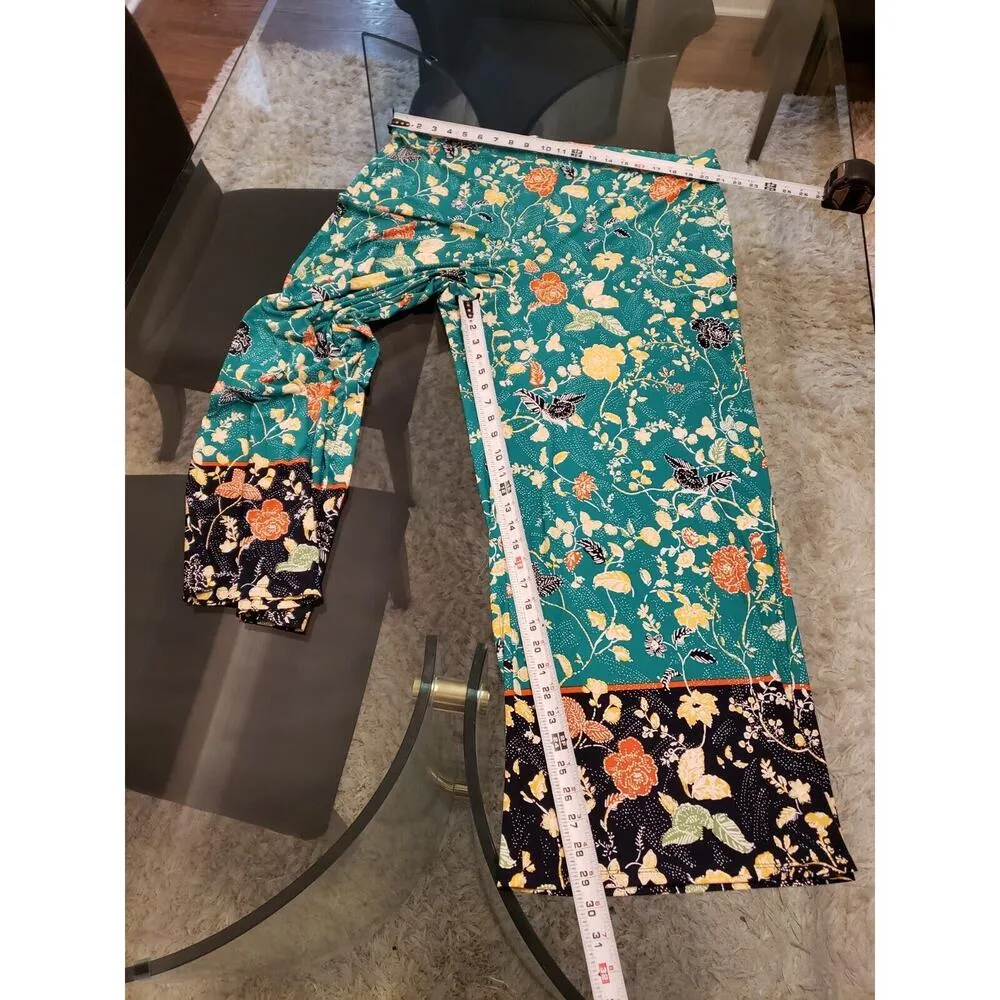 Est. 1946 Calypso Green Floral Polyester Boho Hippie Chic Harem Pants 22/24W - Image 10