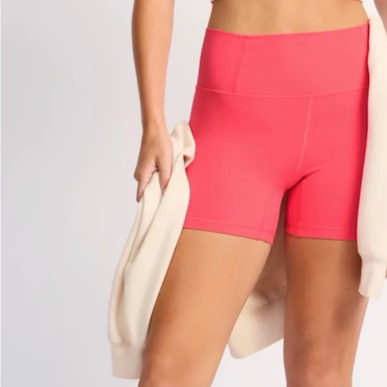 FP Movement by Free People Never Better Coral 5” Bike Shorts Sz L Worn Once EUC Pink Size L - Image 2