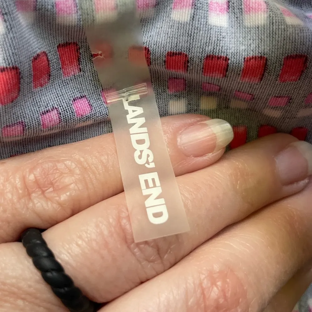 Lands’ End Stylish Geometric Polka Dot Faux Wrap Swimsuit Swim One Piece Red Size 12 - Image 6